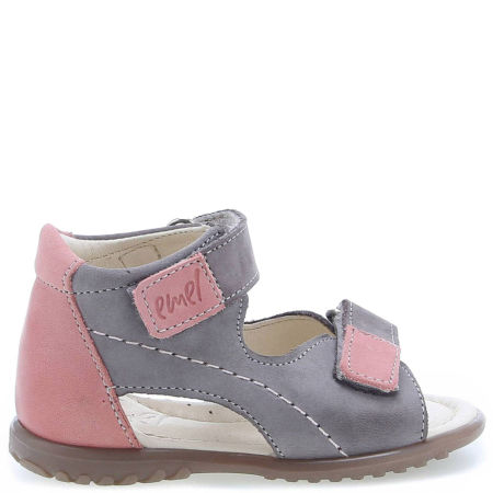Malibu Roczki® szaro-różowe sandały dziecięce ze skóry naturalnej  - ES 2435-13 zdjęcie 2