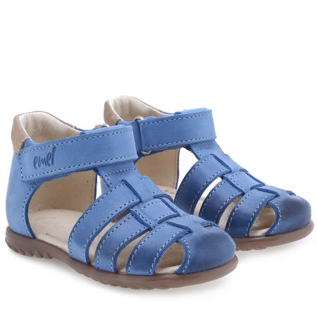 Panama Roczki® niebieskie sandały dziecięce ze skóry naturalnej - ES 1078-4 zdjęcie 1