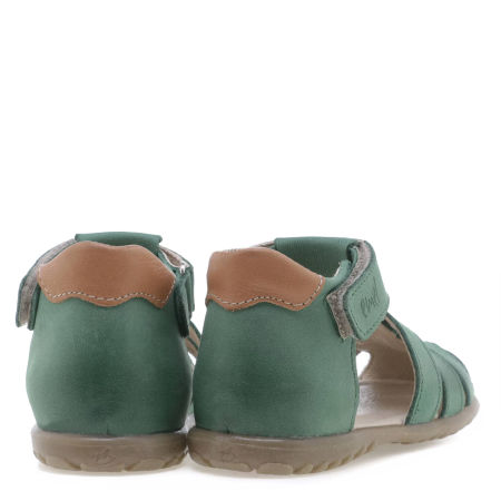 Panama Roczki® zielone sandały dziecięce ze skóry naturalnej  - ES 1078-28 zdjęcie 3