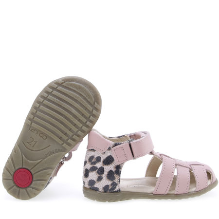 Panama Roczki® różowe sandały dziecięce ze skóry naturalnej - ES 1078A-3 zdjęcie 3