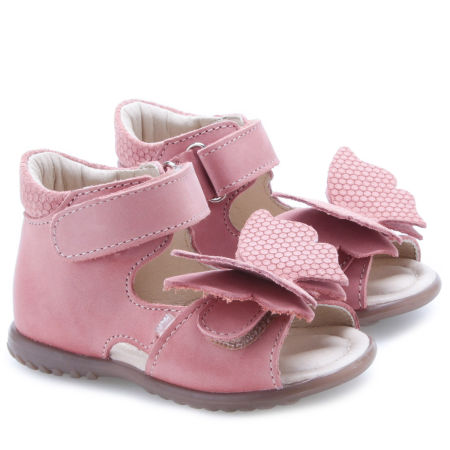 Malaga Roczki® różowe sandały dziecięce ze skóry naturalnej - ES 2428E zdjęcie 3