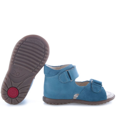 Malaga Roczki® niebieskie sandały dziecięce ze skóry naturalnej - ES 2428D-3 zdjęcie 4