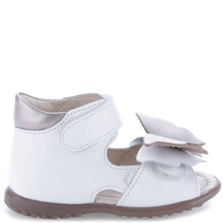 Malaga Roczki® białe sandały dziecięce ze skóry naturalnej - ES 2428E-3  zdjęcie 3