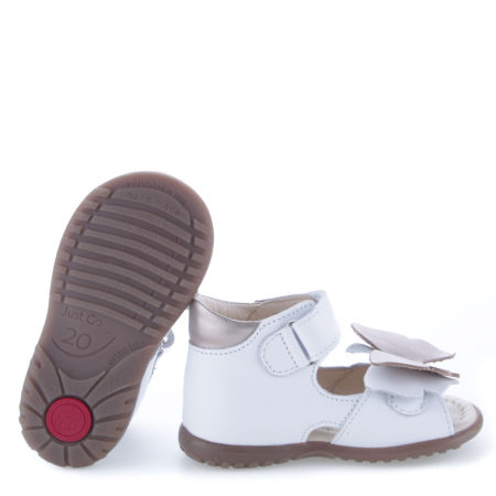 Malaga Roczki® białe sandały dziecięce ze skóry naturalnej - ES 2428E-3  zdjęcie 4