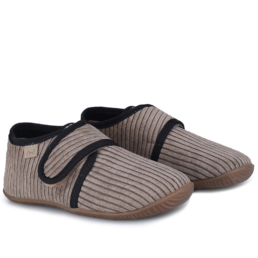 Kapcie Barefoot dla dzieci sztruksowe szare zdjęcie 1
