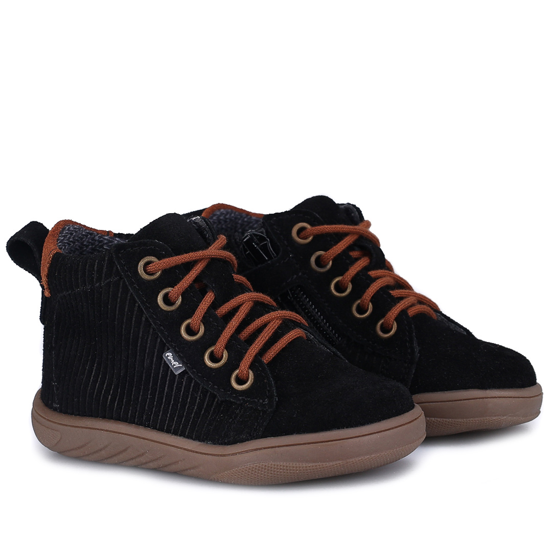 Etna barefoot membrana czarne trampki dziecięce ze skóry naturalnej zdjęcie 1