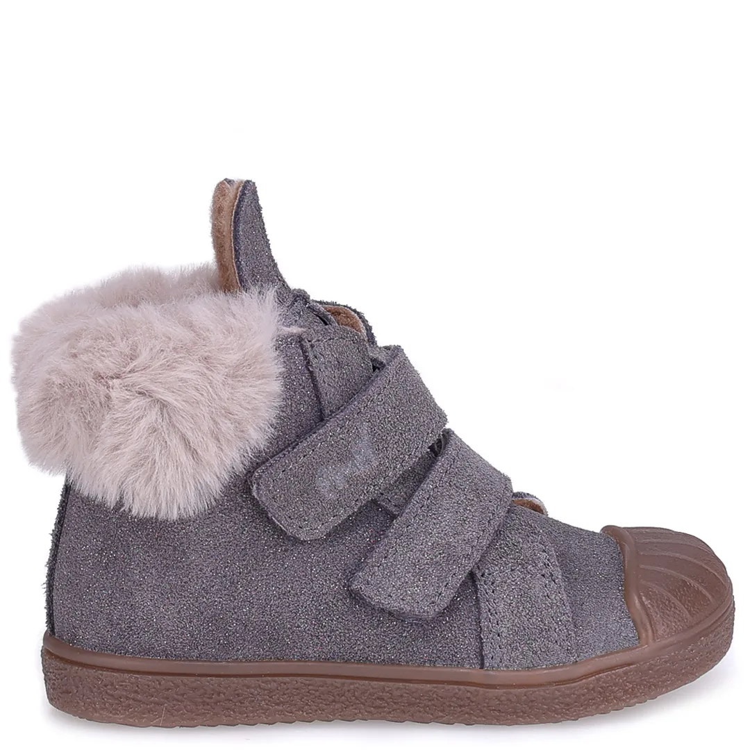 Toronto membrana szare trampki dziecięce ze skóry naturalnej