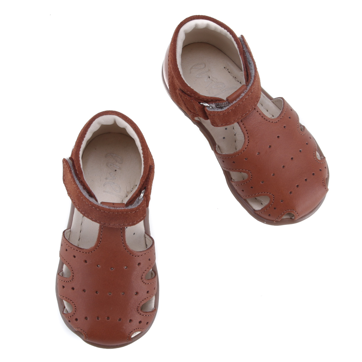Palma Roczki® brązowe  sandały dziecięce ze skóry naturalnej - ES 1646-1 zdjęcie 1
