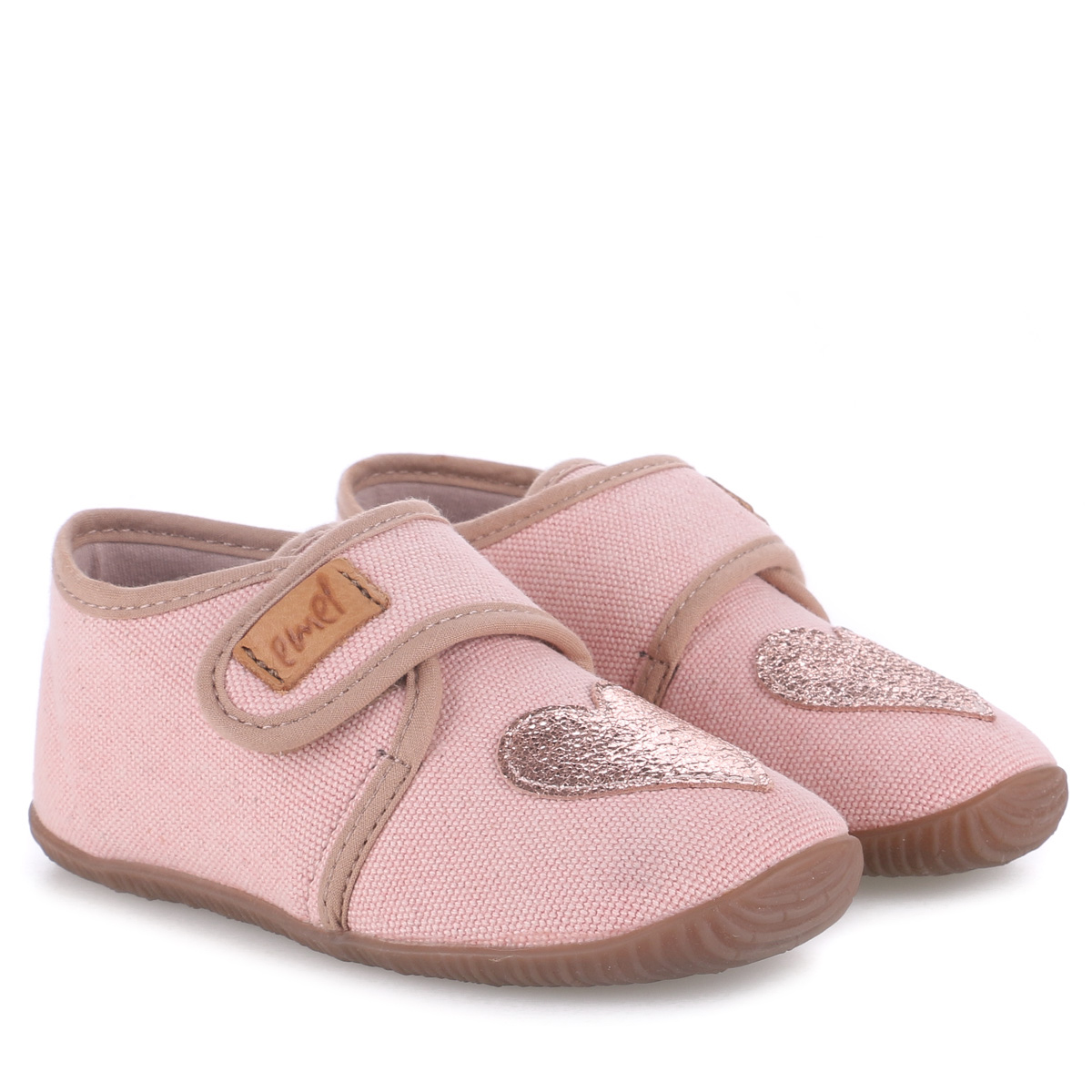 Kapcie Barefoot dla dzieci różowe z serduszkiem zdjęcie 1