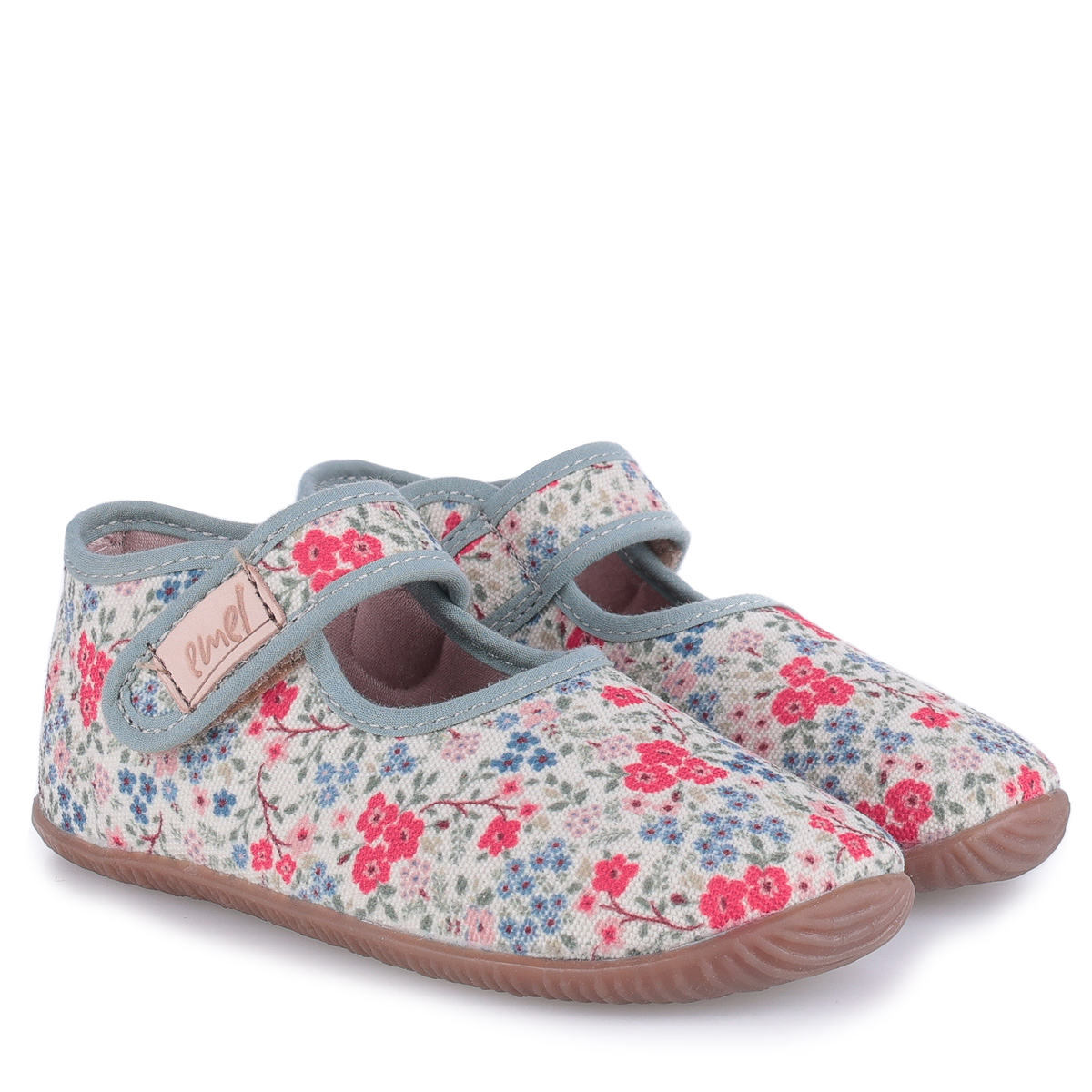 Kapcie Barefoot dla dzieci wielokolorowe w kwiatuszki zdjęcie 1