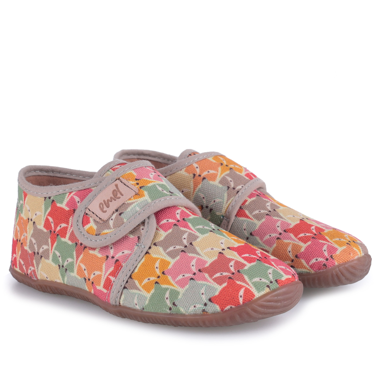 Kapcie Barefoot dla dzieci wielokolorowe w liski zdjęcie 1