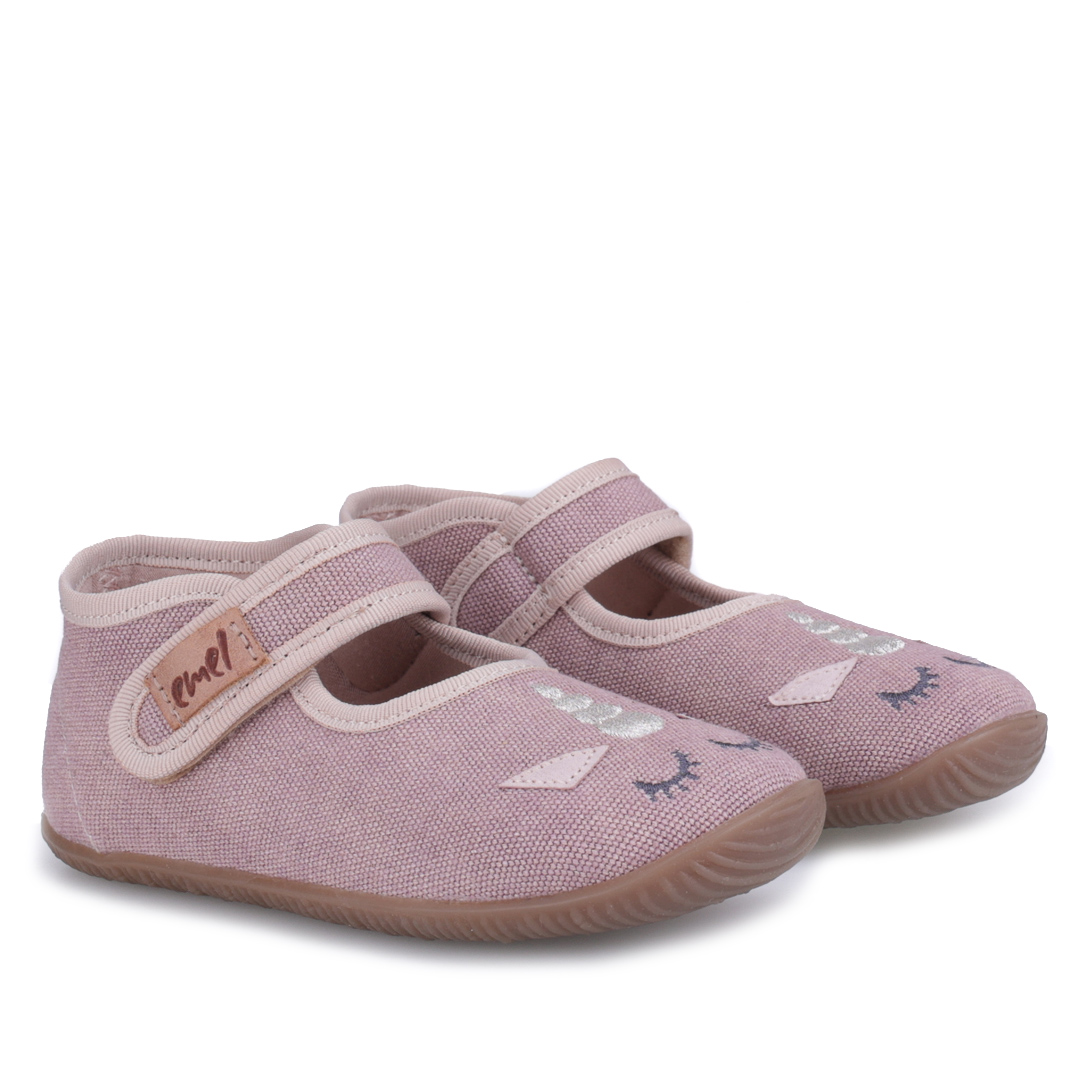 Kapcie Barefoot dla dzieci różowe z jednorożcem zdjęcie 1