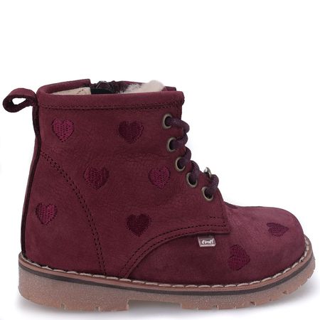 Bergen membrana bordowe trzewiki dziecięce ze skóry naturalnej