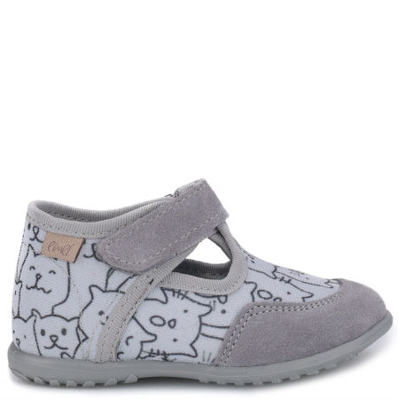 Kapcie dla dzieci szare w kotki 