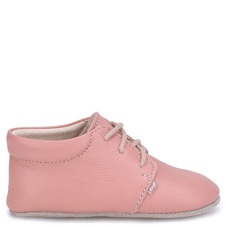 Niechodki różowe ze skóry naturalnej ze sznurówką