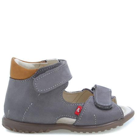 Malaga Roczki® szare sandały dziecięce ze skóry naturalnej