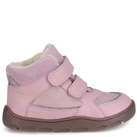 Atlas barefoot membrana różowe traperki dziecięce ze skóry naturalnej