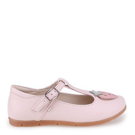 Lorena różowe baleriny dziecięce ze skóry naturalnej