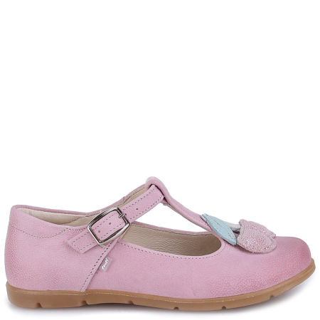 Lorena różowe baleriny dziecięce ze skóry naturalnej