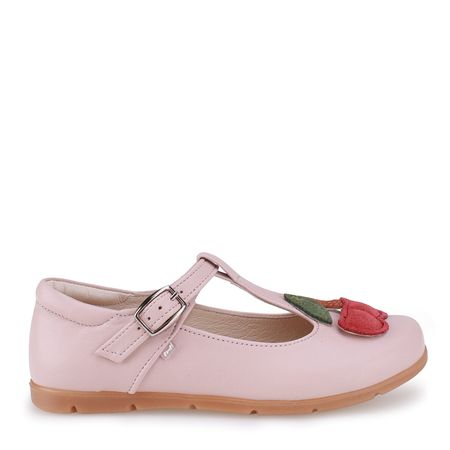 Lorena różowe baleriny dziecięce ze skóry naturalnej