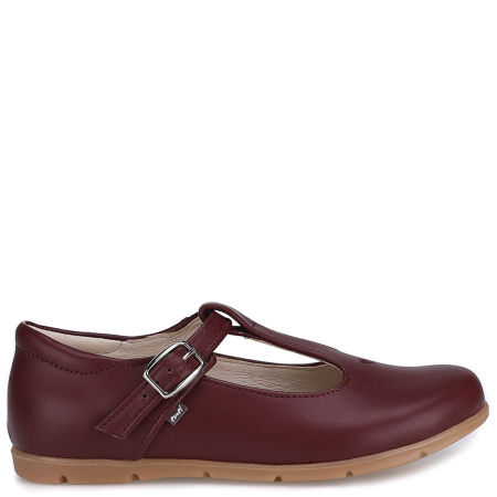 Lorena bordowe baleriny dziecięce ze skóry naturalnej