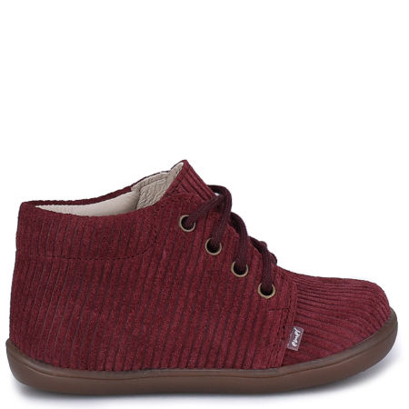 Arno barefoot bordowe trzewiki dziecięce ze skóry naturalnej