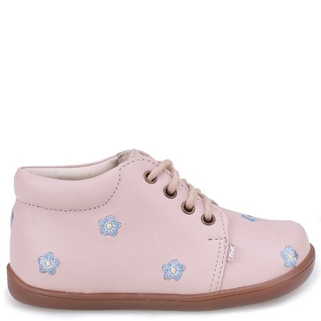 Arno barefoot beżowe trzewiki dziecięce ze skóry naturalnej w kwiatuszki