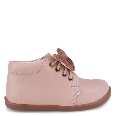 Arno barefoot beżowe trzewiki dziecięce ze skóry naturalnej z misiem