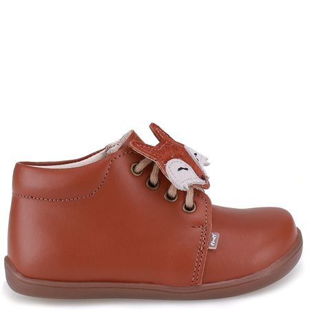 Arno barefoot brązowe trzewiki dziecięce ze skóry naturalnej z liskiem