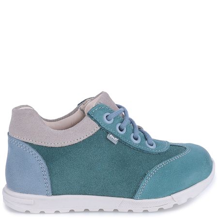 Forest turkusowe trampki dziecięce ze skóry naturalnej