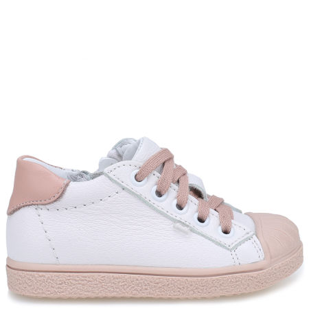 Jackson beżowo-białe trampki dziecięce ze skóry naturalnej