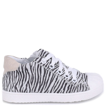 Jackson biało-czarne trampki dziecięce ze skóry naturalnej