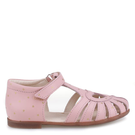 Santana różowe sandałki dziecięce ze skóry naturalnej