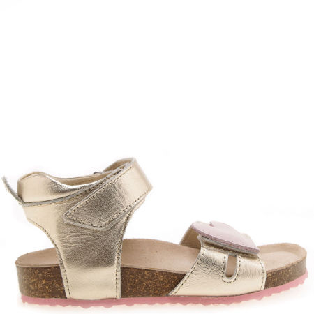 Cannes złote sandały dziecięce ze skóry naturalnej