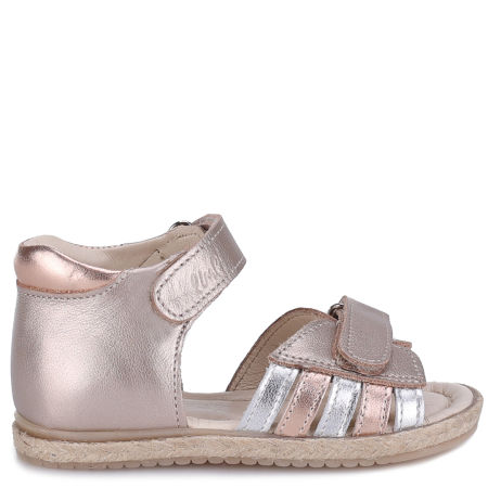 Tuluza złote sandały dziecięce ze skóry naturalnej