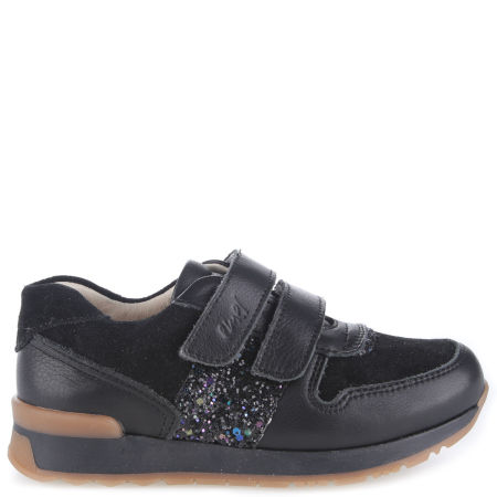 Hamburg czarne trampki dziecięce ze skóry naturalnej