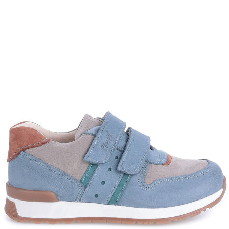 Hamburg błękitne trampki dziecięce ze skóry naturalnej