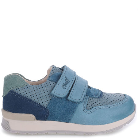 Hamburg niebieskie trampki dziecięce ze skóry naturalnej