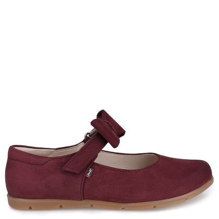 Vienna bordowe baleriny dziecięce ze skóry naturalnej