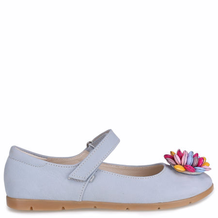 Vienna błękitne baleriny dziecięce ze skóry naturalnej