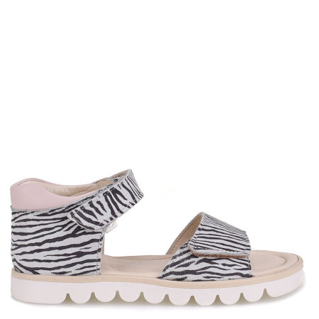 Toscana biało-czarne sandały dziecięce ze skóry naturalnej
