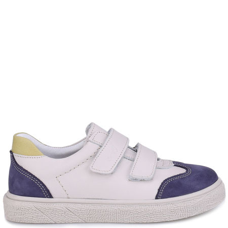 Nelson biało-granatowe trampki dziecięce ze skóry naturalnej