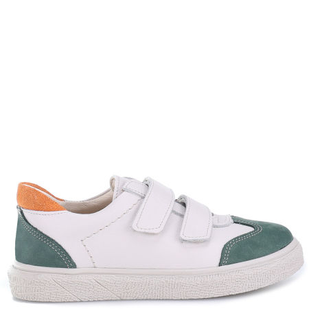Nelson biało-zielone trampki dziecięce ze skóry naturalnej