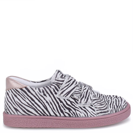 Madrid biało-czarne trampki dziecięce ze skóry naturalnej