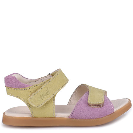 Nicea limonkowe sandały dziecięce ze skóry naturalnej