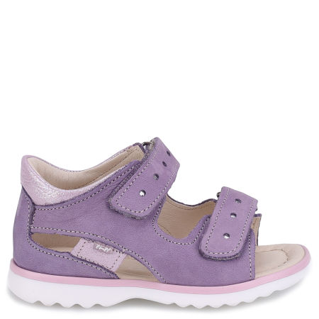 Puerto fioletowe sandały dziecięce ze skóry naturalnej