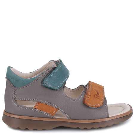 Puerto szare sandały dziecięce ze skóry naturalnej