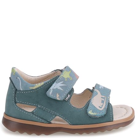 Puerto turkusowe sandały dziecięce ze skóry naturalnej 