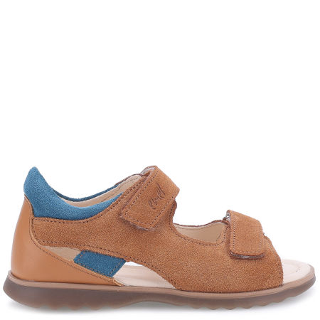 Puerto brązowe sandały dziecięce ze skóry naturalnej