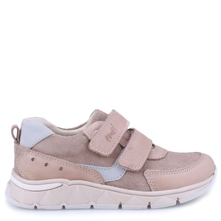 Barcelona beżowe trampki dziecięce ze skóry naturalnej